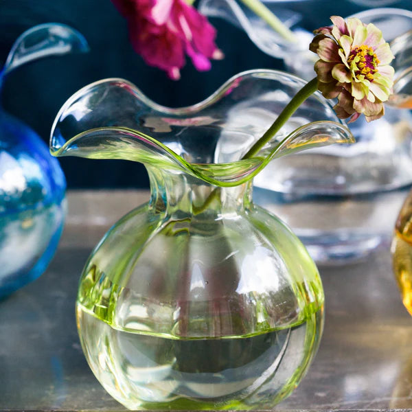 Hibiscus Glass Green Bud Vase | VIETRI