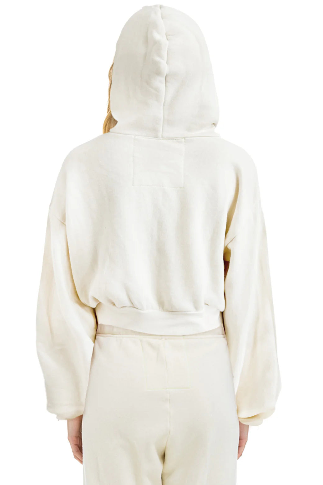 Sunset Patch Cropped Zip Hoodie Relaxed - Vintage White | Aviator Nation