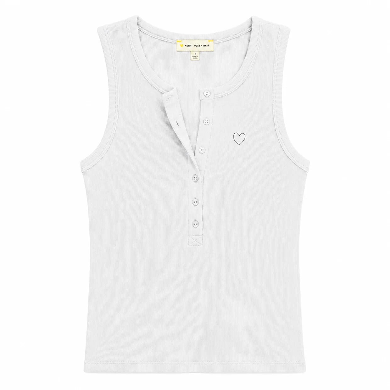 KR Henley Tank - White | Kerri Rosenthal