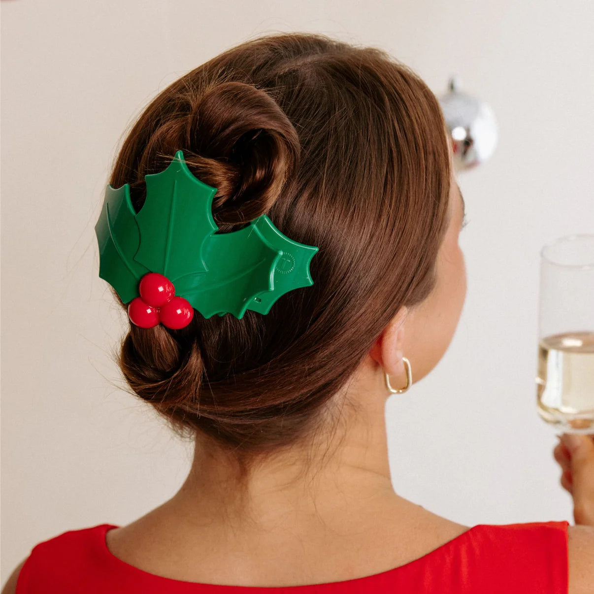 Holly Leaves Flat Hair Clip | Teleties