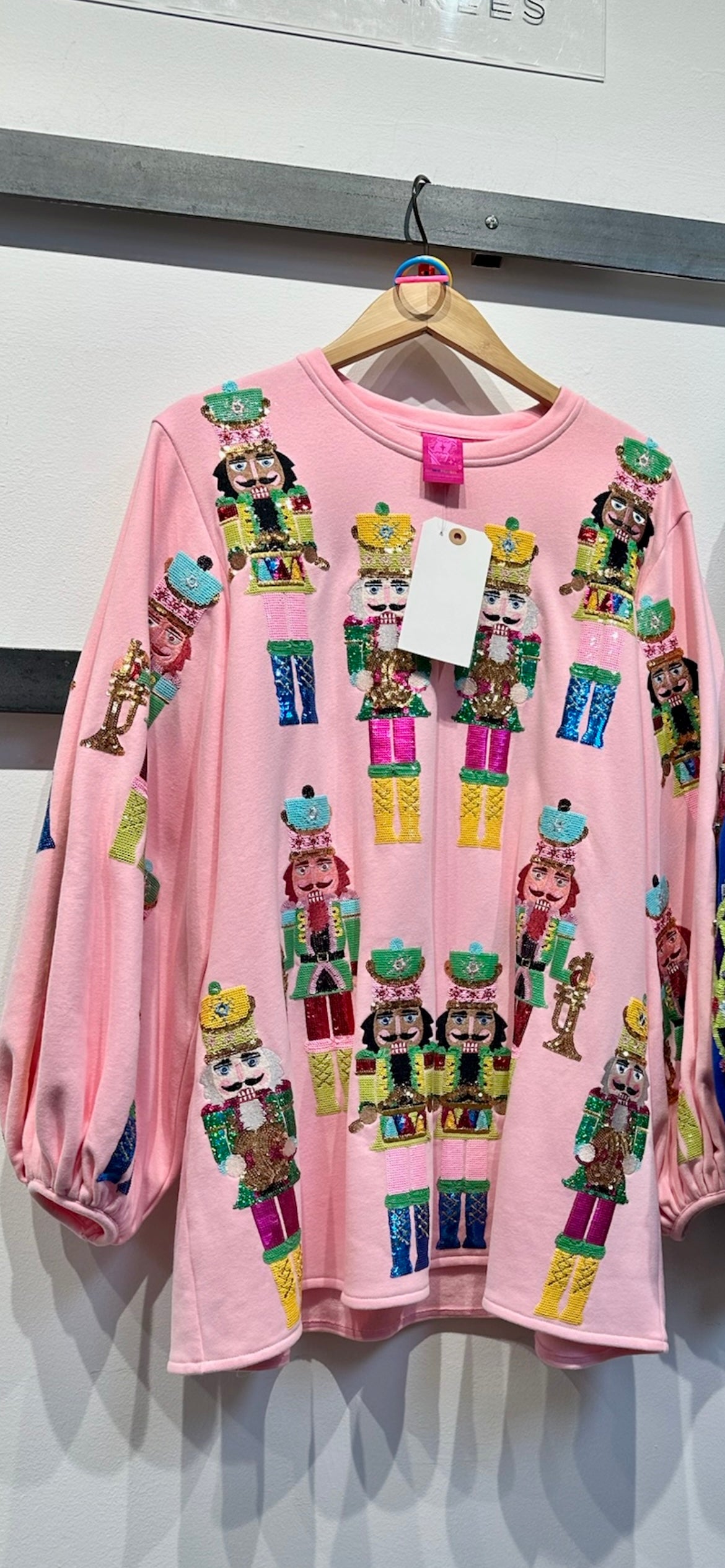 PREORDER* Light Pink Nutcracker Band Balloon Sleeve Sweatshirt Dress