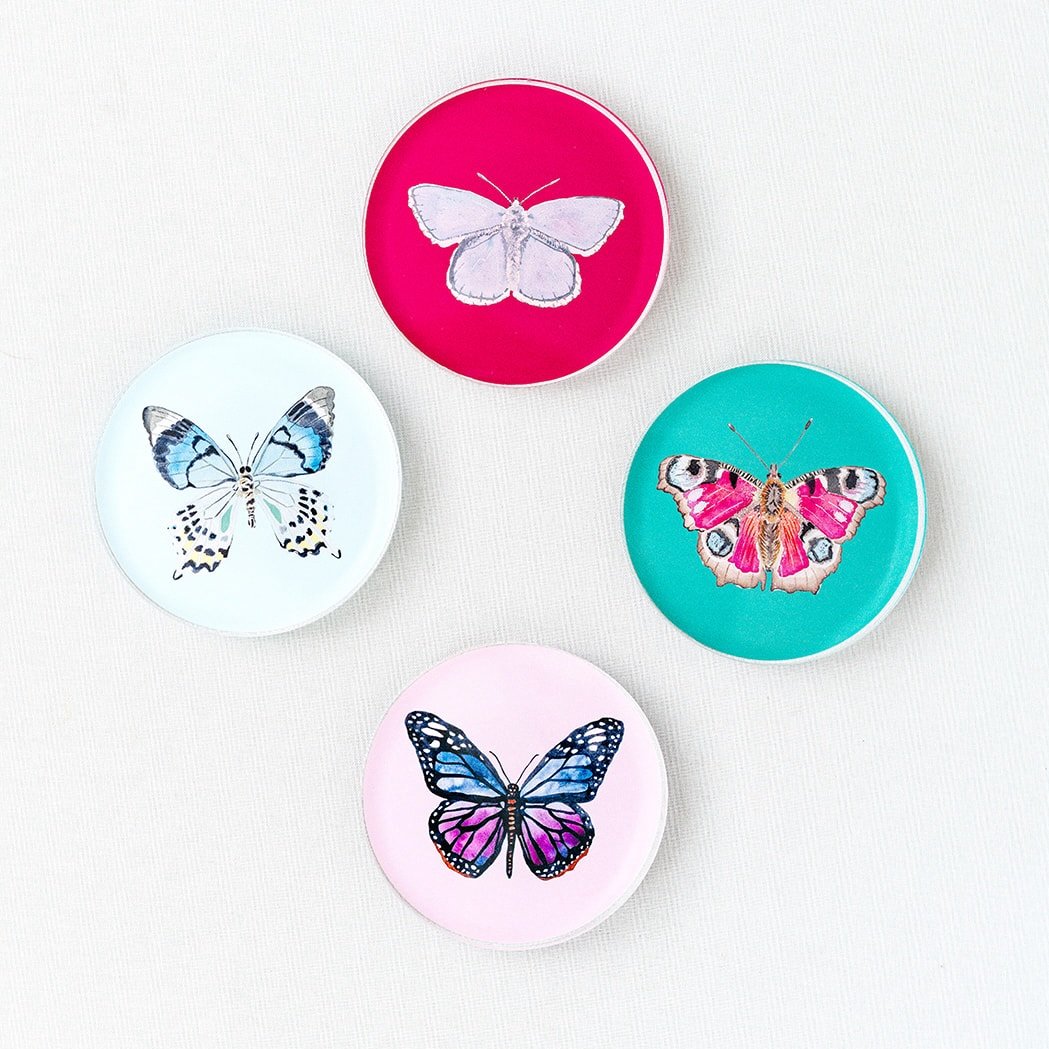Acrylic Butterfly Coaster Set | Catherine Cartie