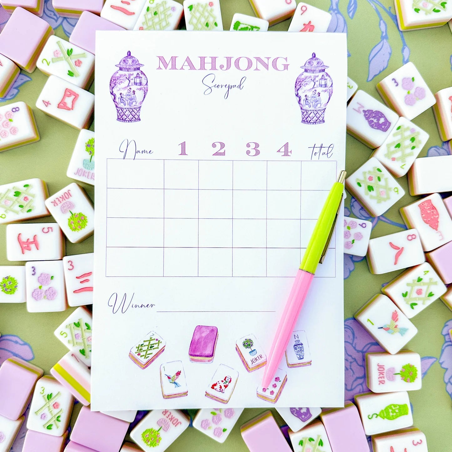 Mahjong Scorecard Pad | Taylor Paladino