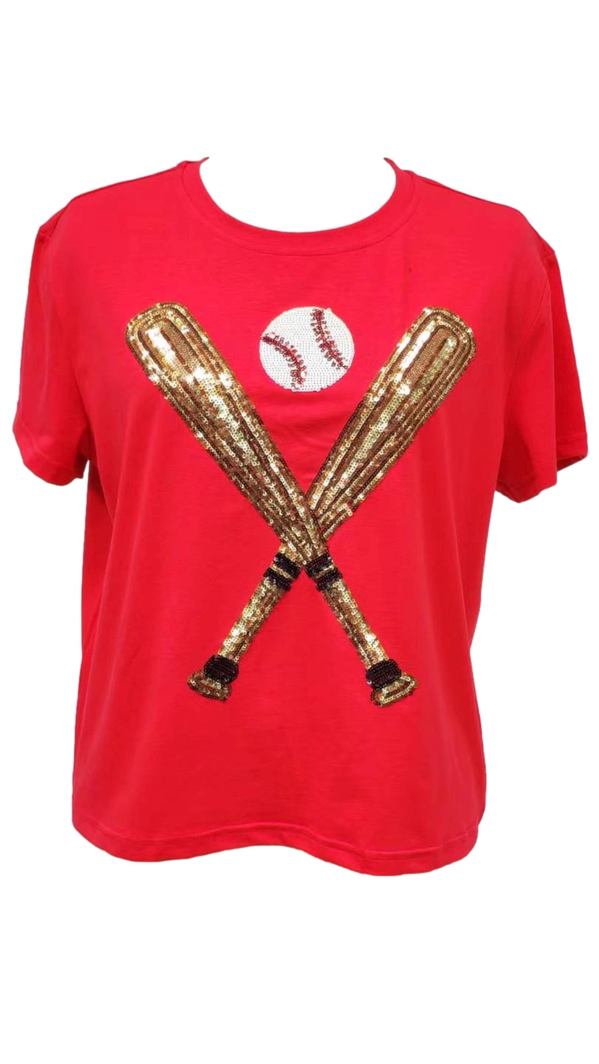 Red & Gold Baseball Tee | Queen of Sparkles