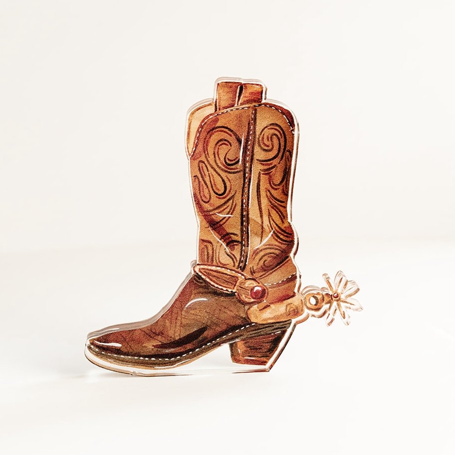 Large Spur Boot Acrylic Art Block | Catherine Cartie