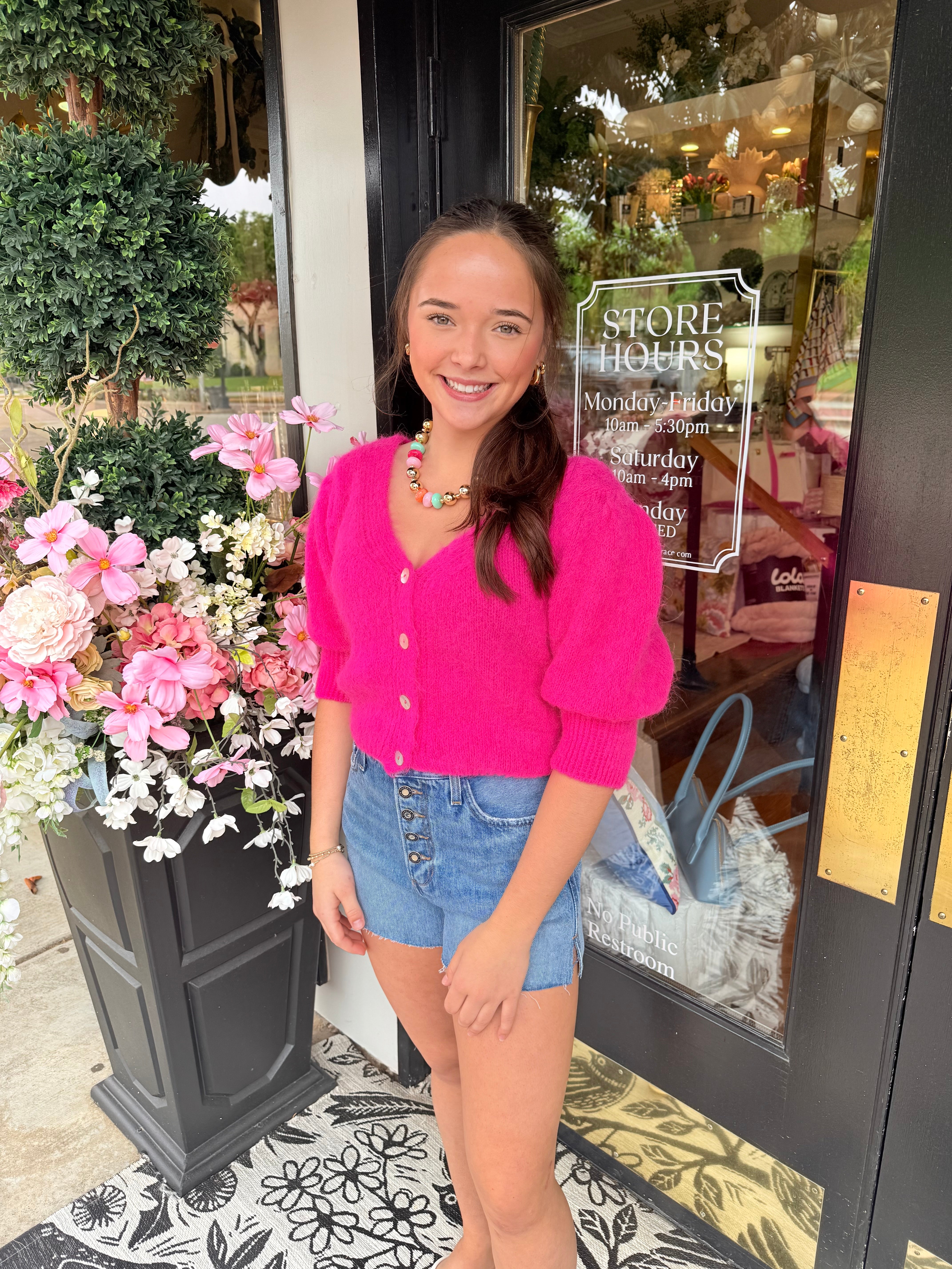 Manda Alpaca Cardigan - Neon Pink | AmericanDreams