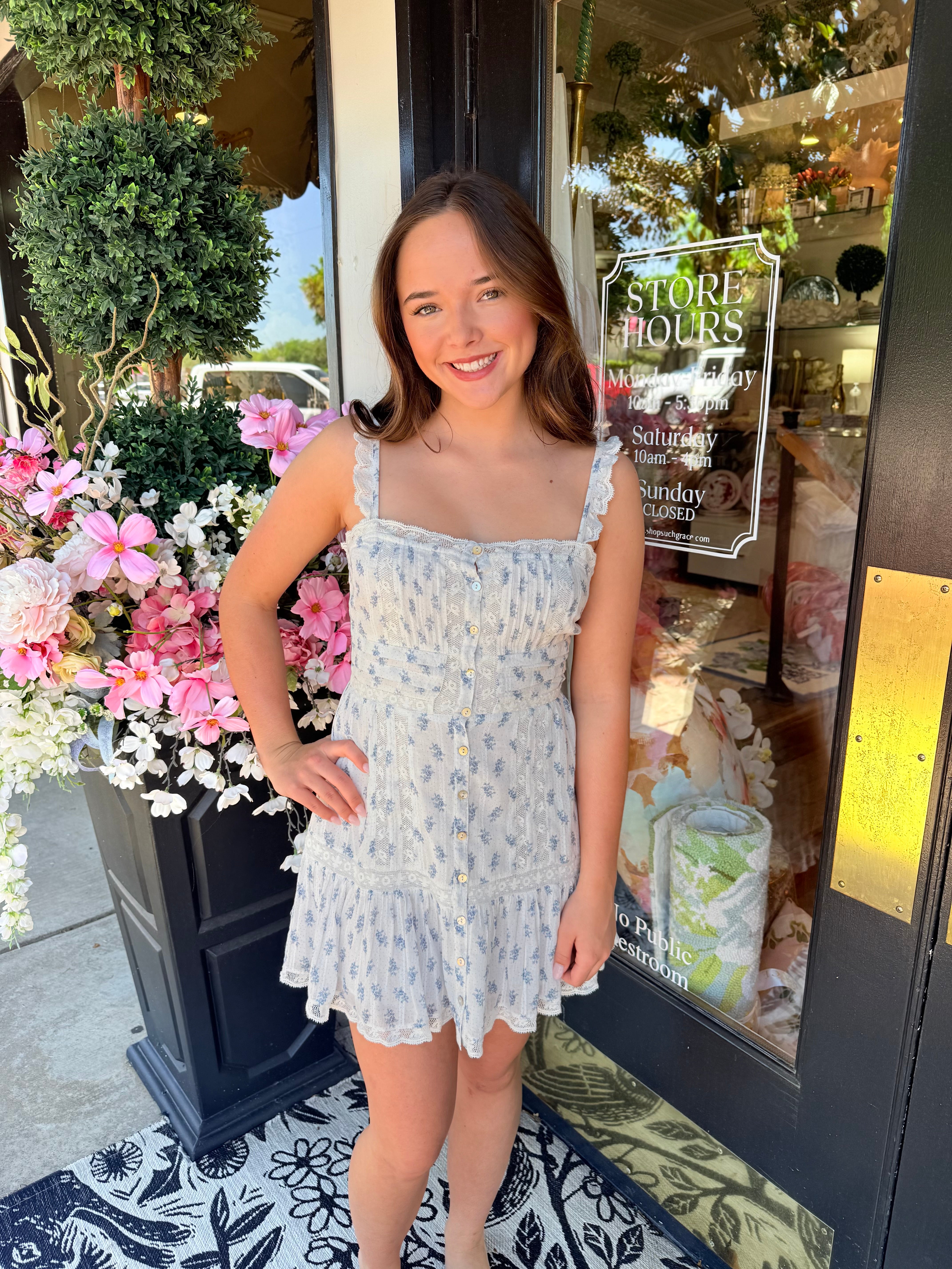 Andela Dress - Indigo Cloud | LoveShackFancy