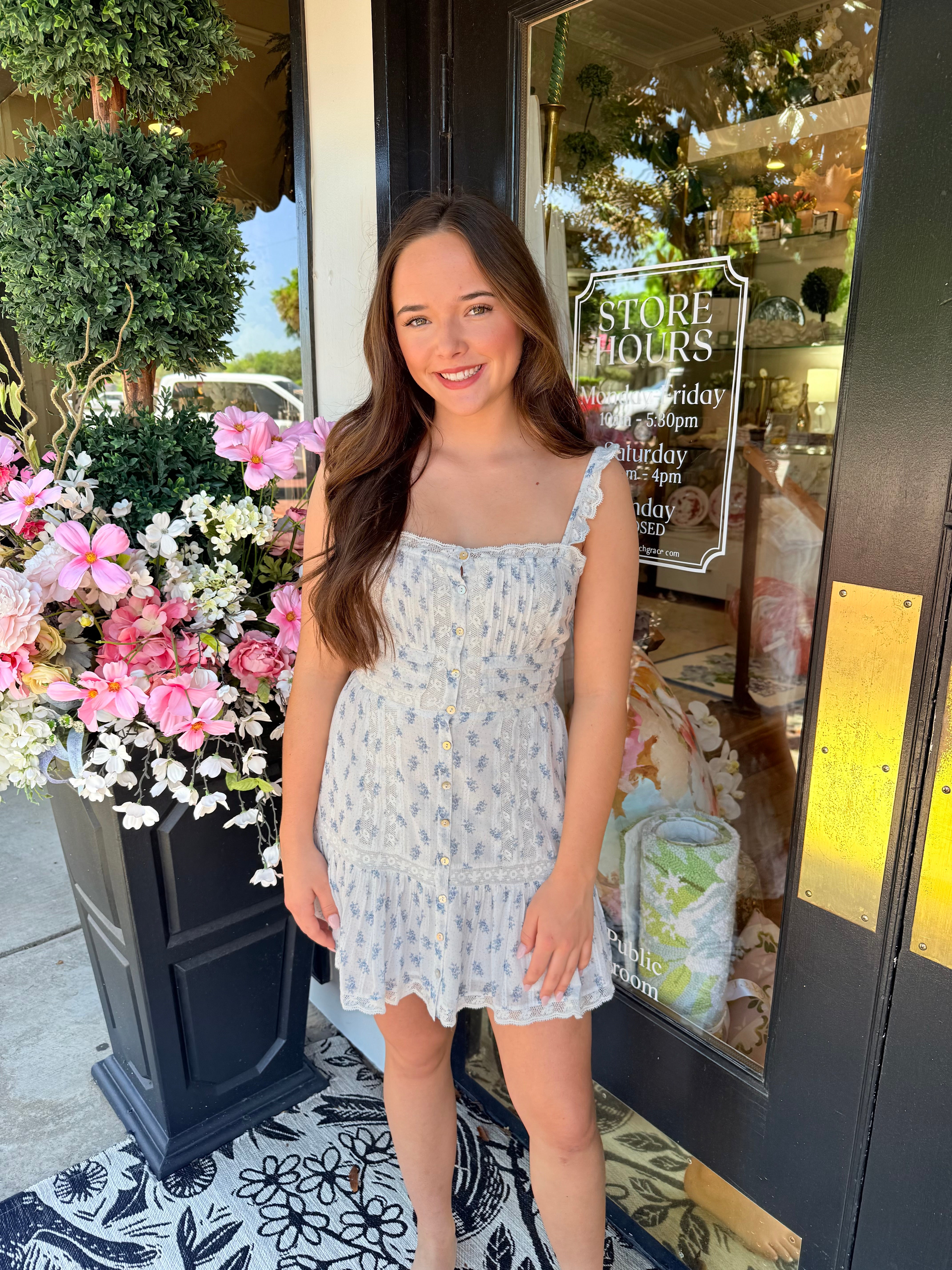 Andela Dress - Indigo Cloud | LoveShackFancy