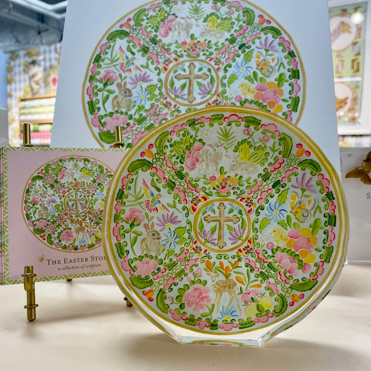 Easter Rose Medallion Acrylic Art Block | Catherine Cartie