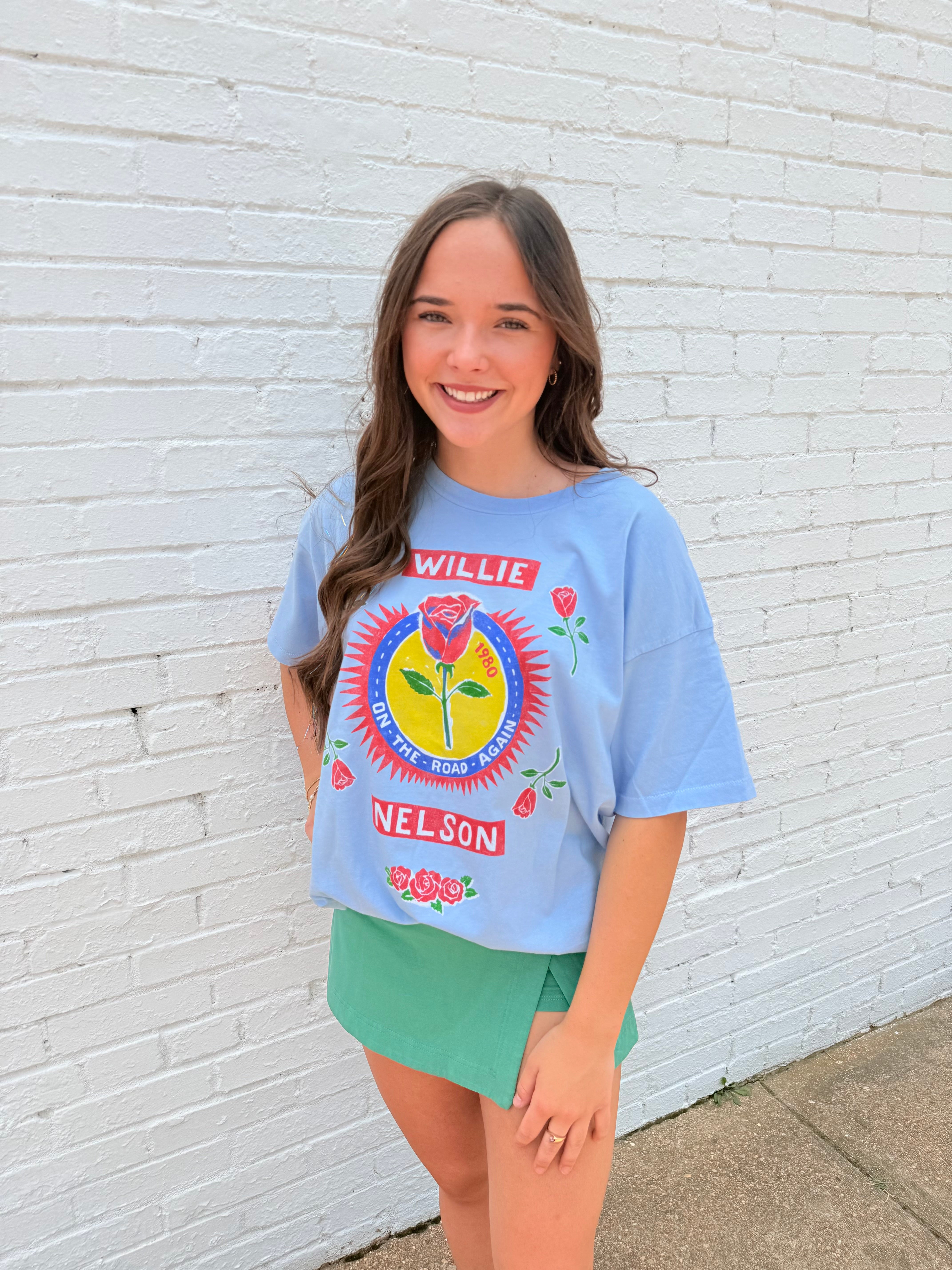 Willie Nelson Rose Label Merch Tee | Daydreamer