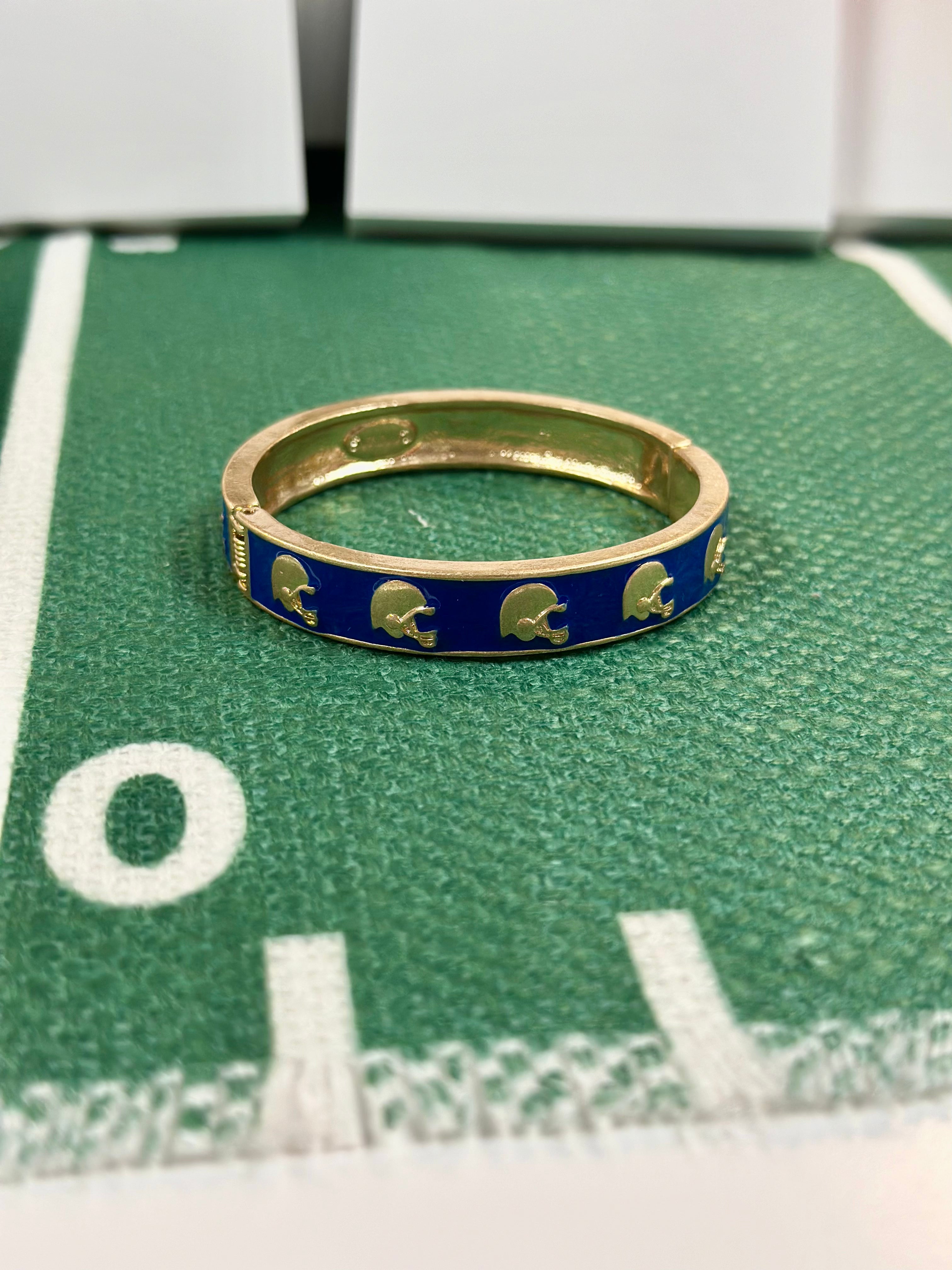Blue Football Helmet Bangle