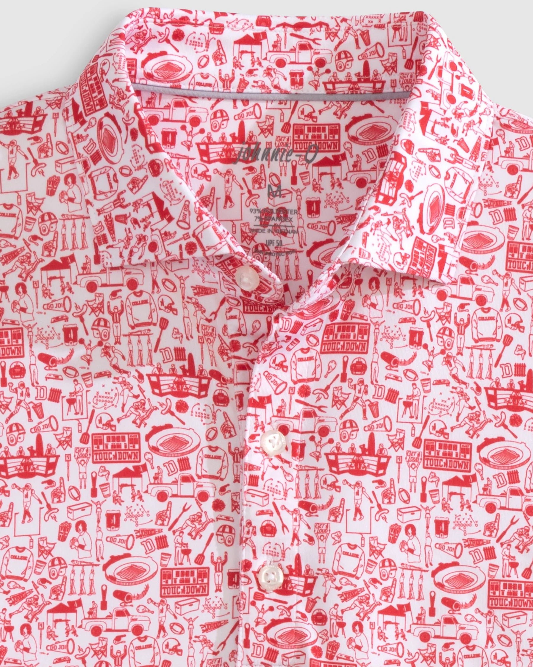 Tailgater 2.0 Printed Jersey Performance Polo - Red | Johnnie-O