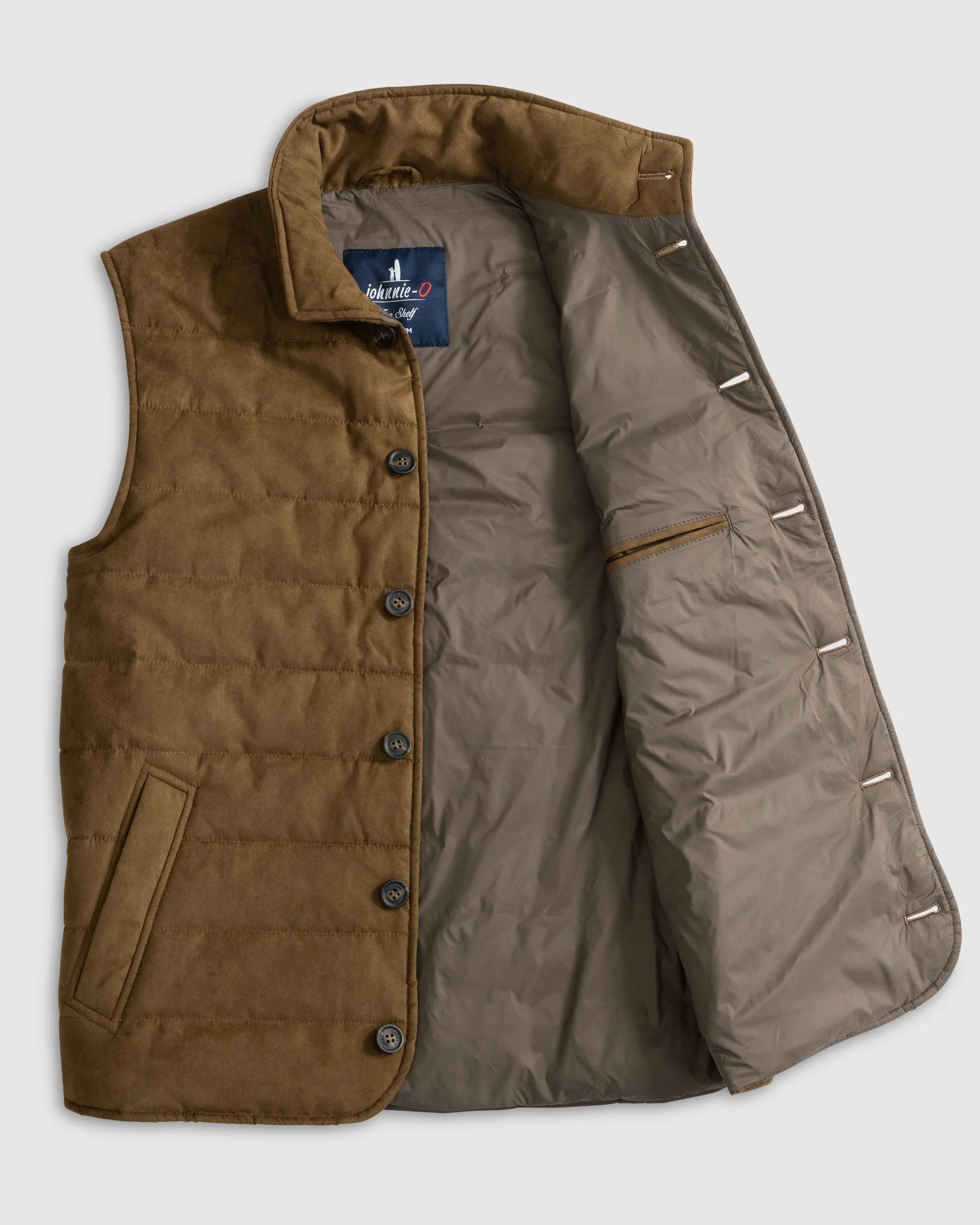 Pickens Quilted Faux Suede Vest | Johnnie-O