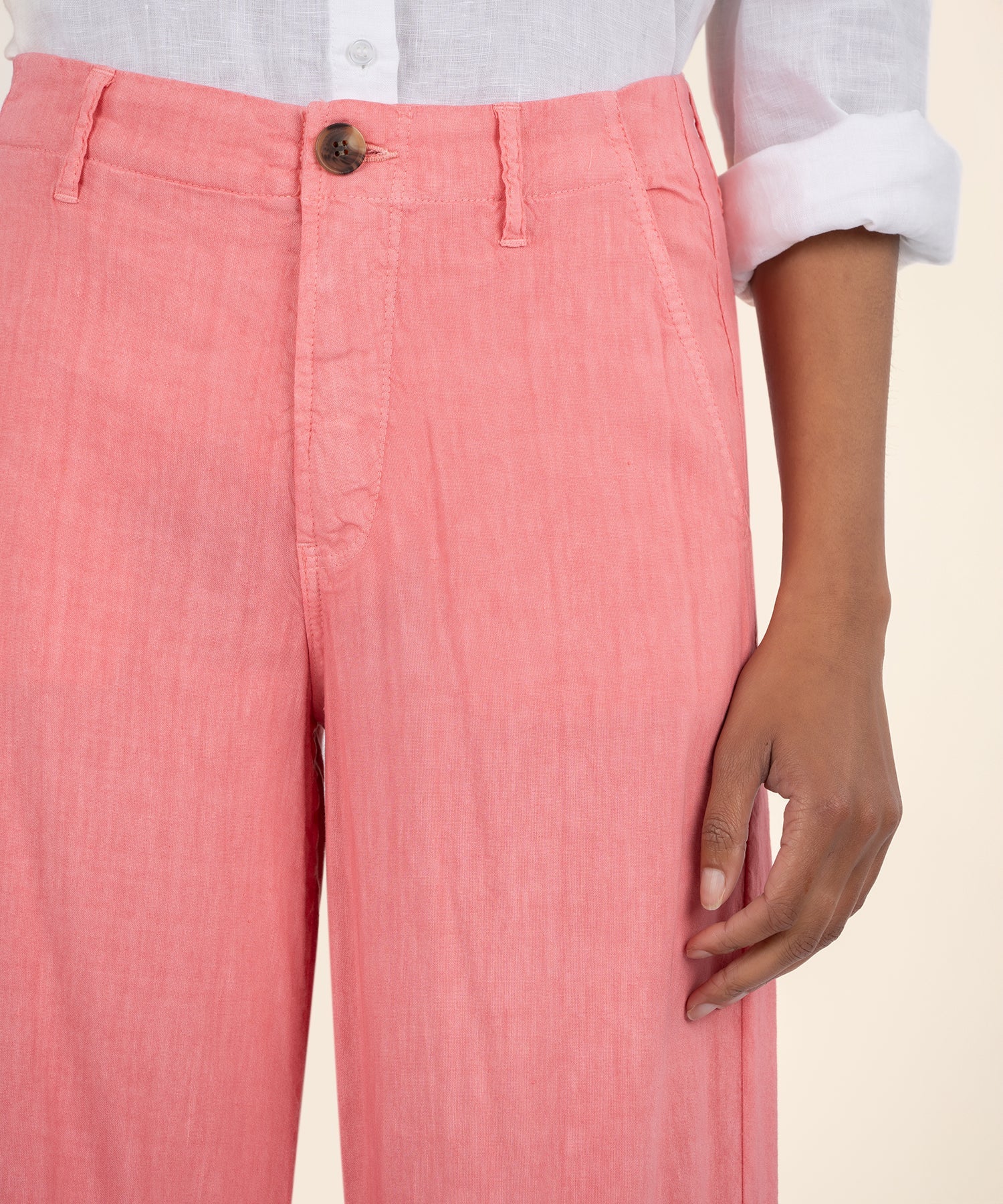 Meg Linen Wide Leg - Salmon | KUT