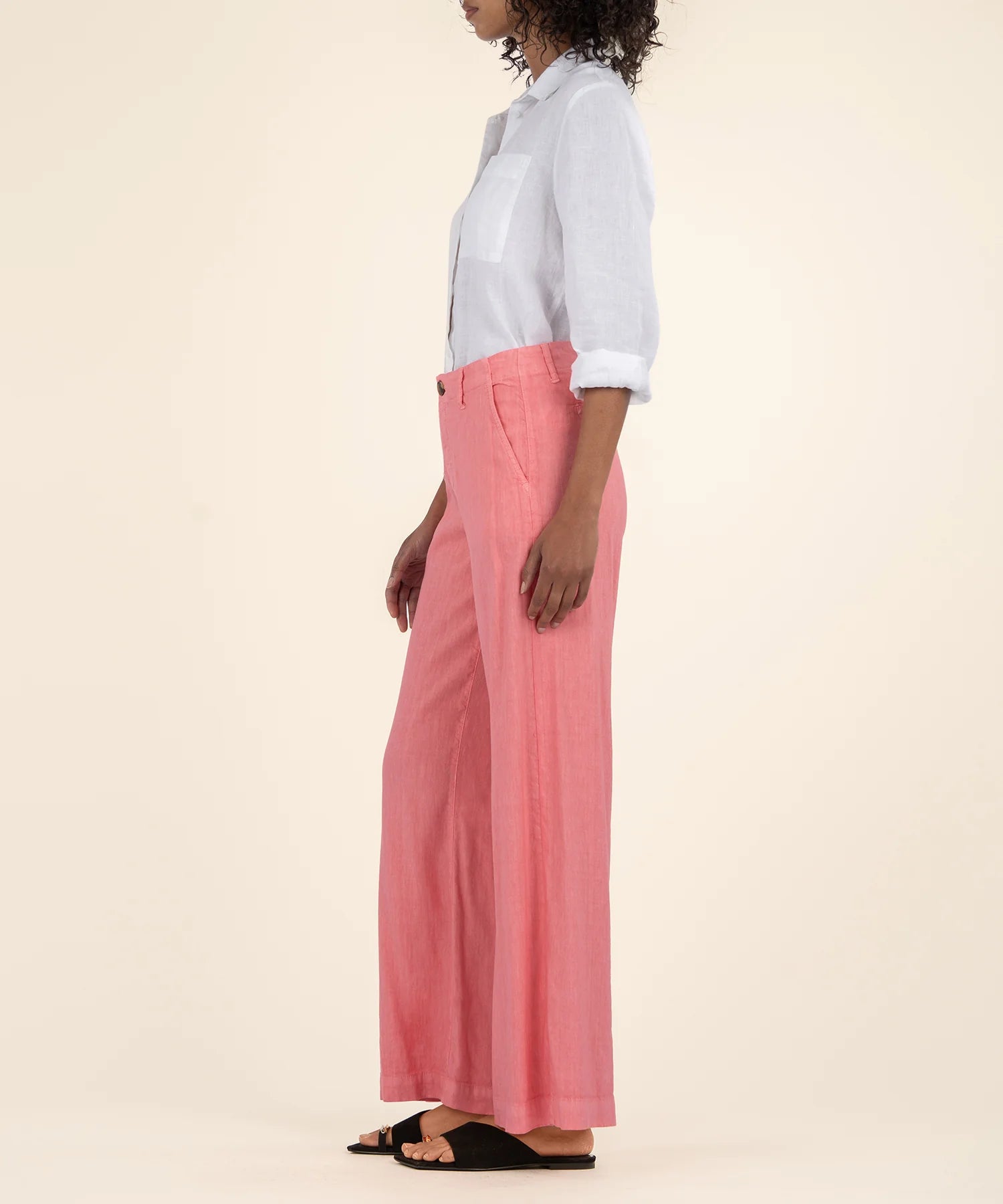 Meg Linen Wide Leg - Salmon | KUT