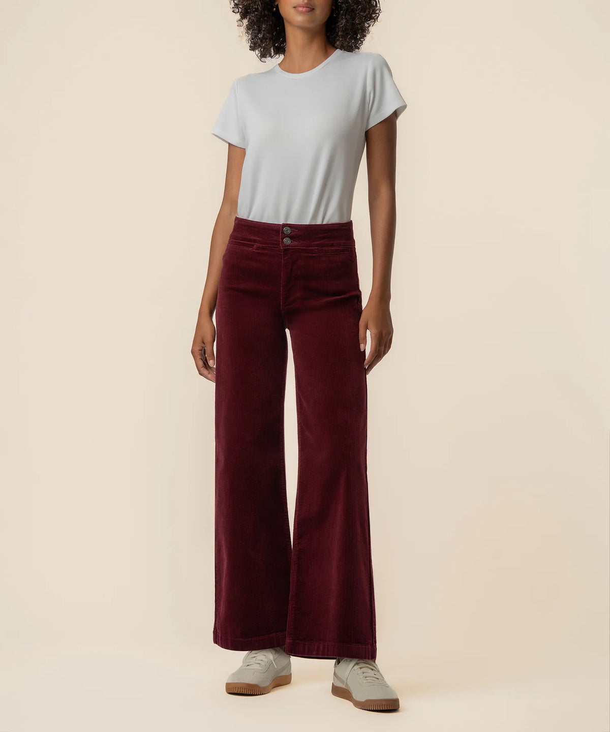 Meg Corduroy Wide Leg Pant - Dark Cherry | Kut From The Kloth