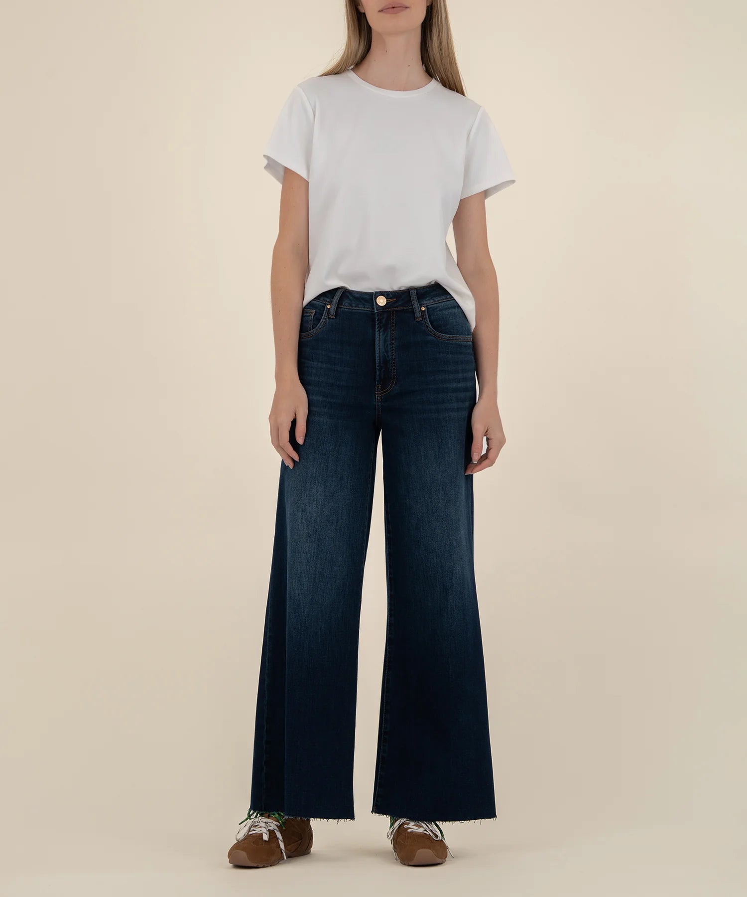 Ryan High Rise Fab AB Super Wide Leg Raw Hem - Aboveboard | KUT