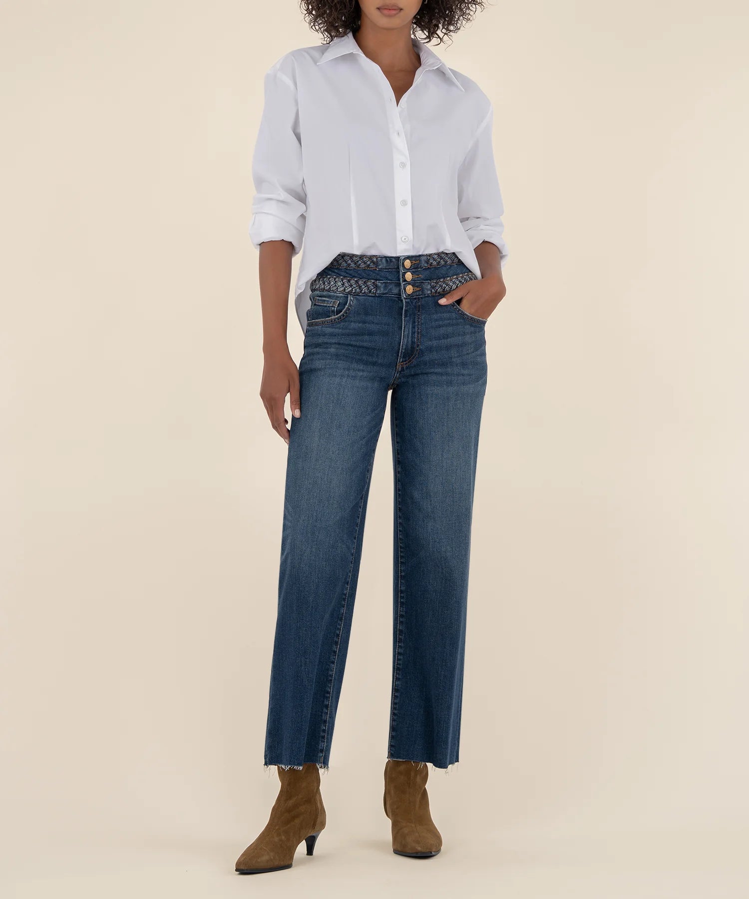 Charlotte High Rise Wide Pant - Connection | KUT