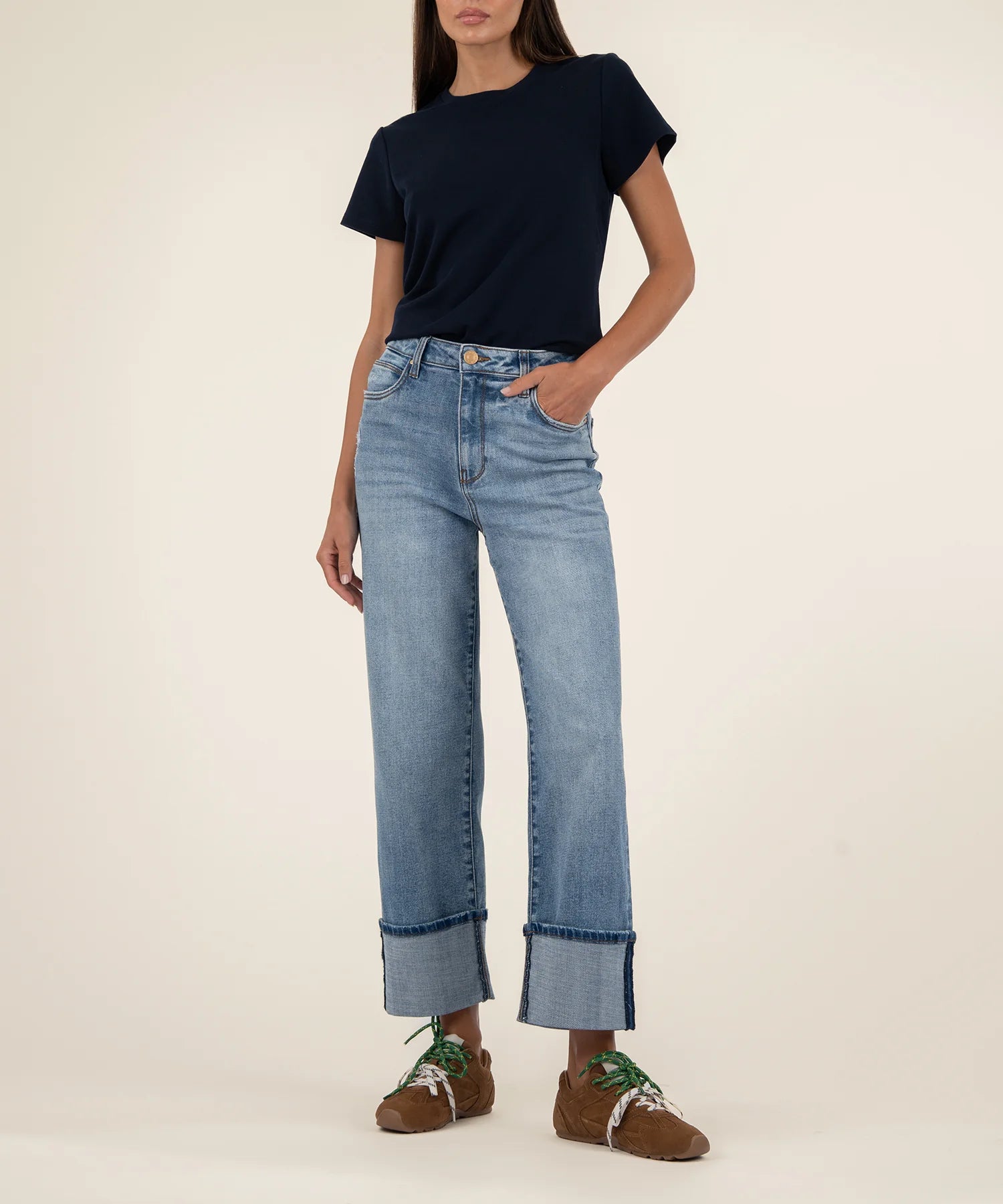 Sienna High Rise Straight Leg - Love w/ Med Base Wash | KUT