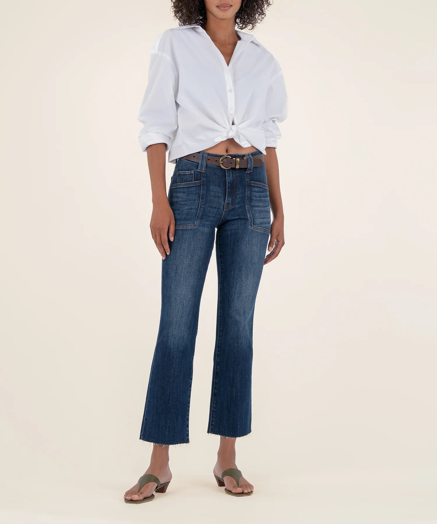 Kelsey High Rise Ankle Flare-Precocious Wash | KUT