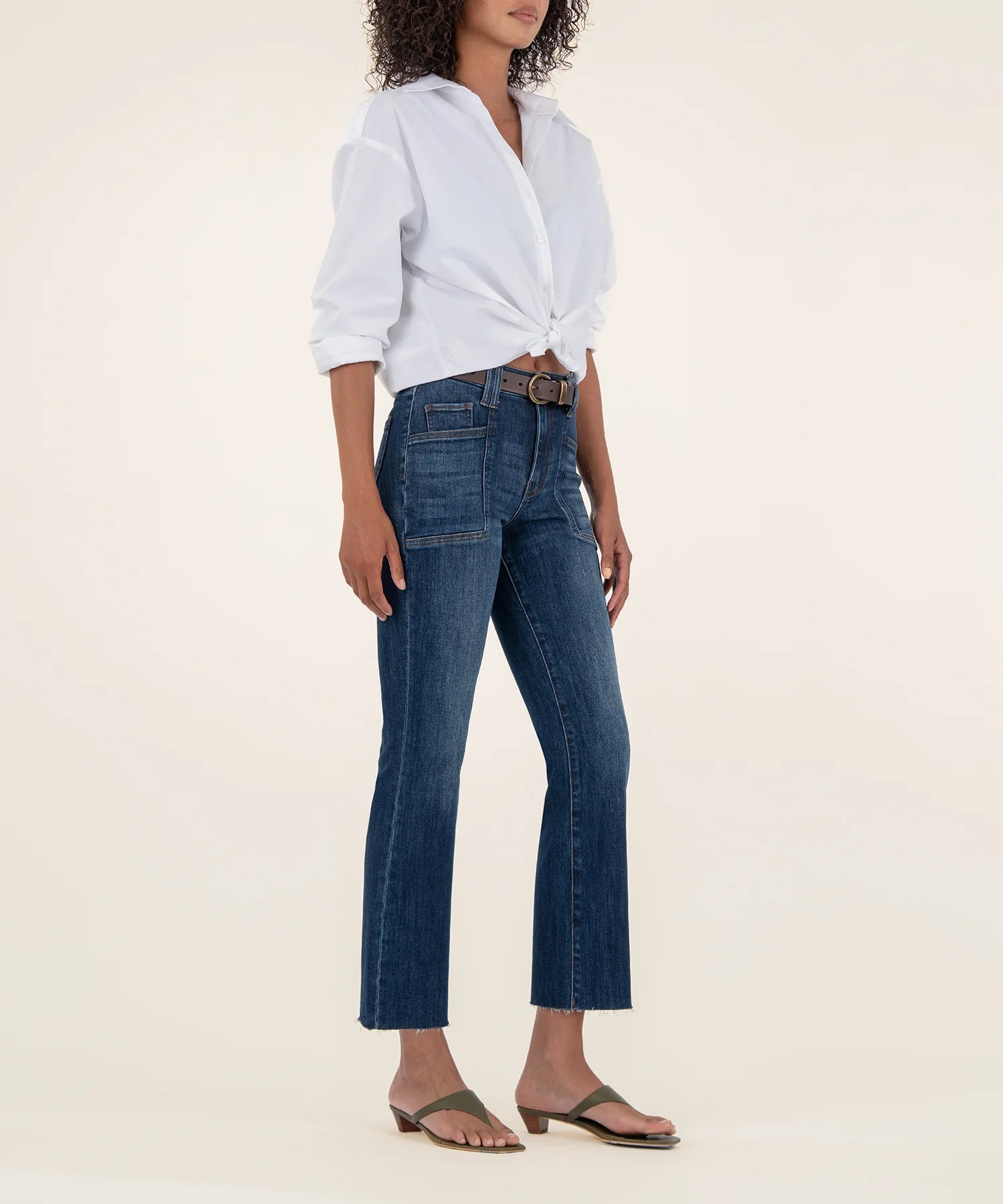 Kelsey High Rise Ankle Flare-Precocious Wash | KUT