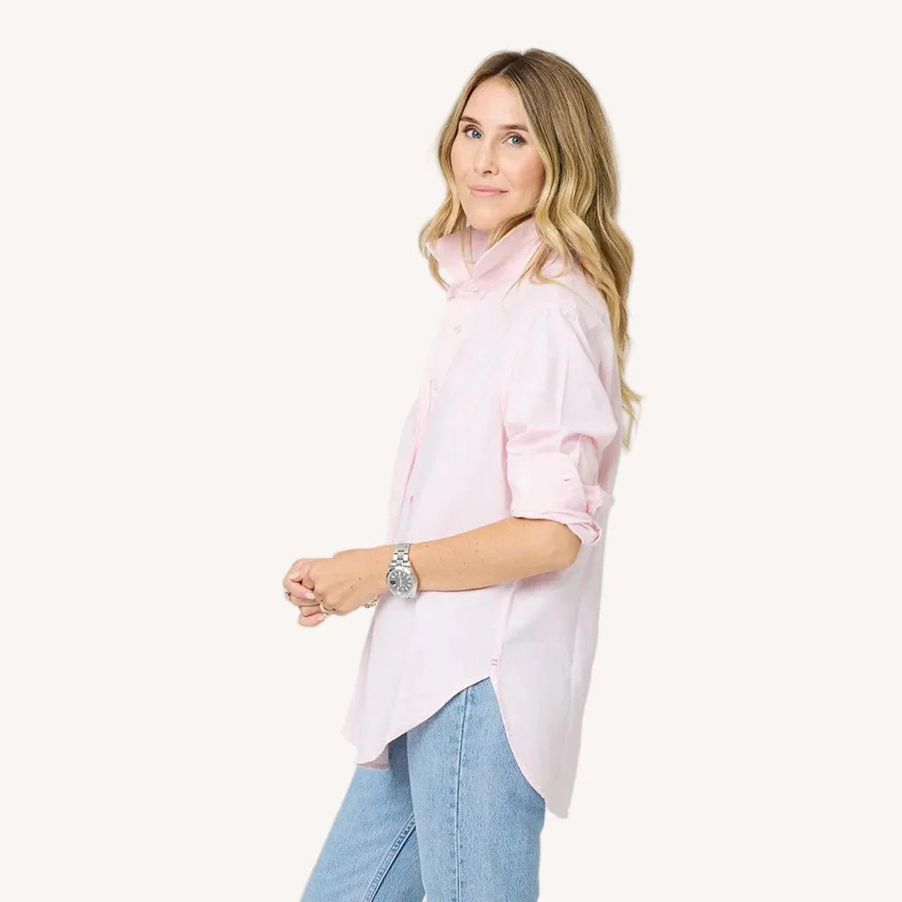 Mia Lightweight Oxford Shirt - Pink | Kerri Rosenthal