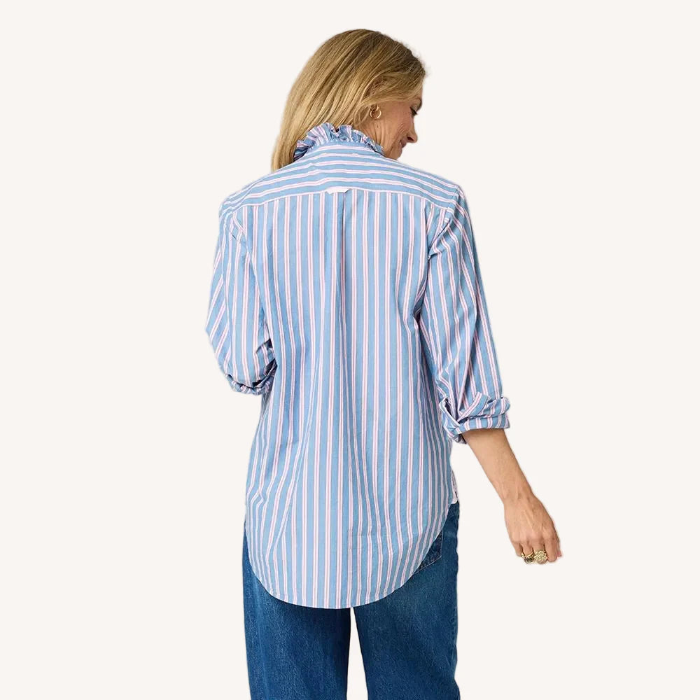 Mia Ruffle Stripe Shirt - Multi | Kerri Rosenthal