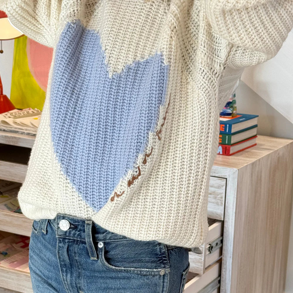 Ricki Imperfect Heart Sweater - Cream | Kerri Rosenthal