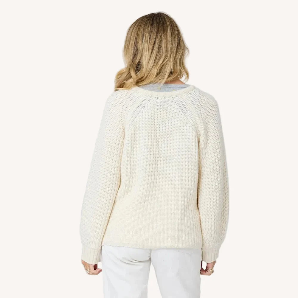 Ricki Imperfect Heart Sweater - Cream | Kerri Rosenthal