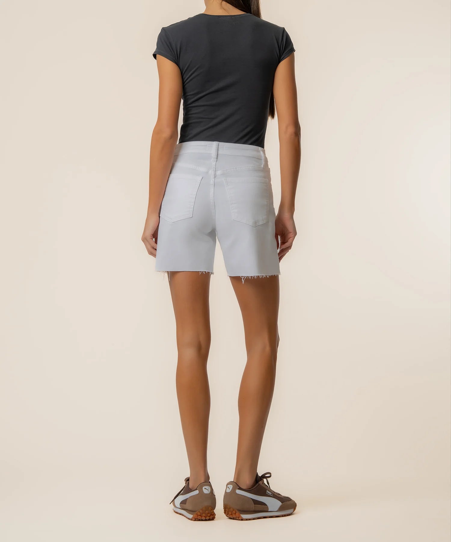 Hailey High Rise Short - Optic White | KUT