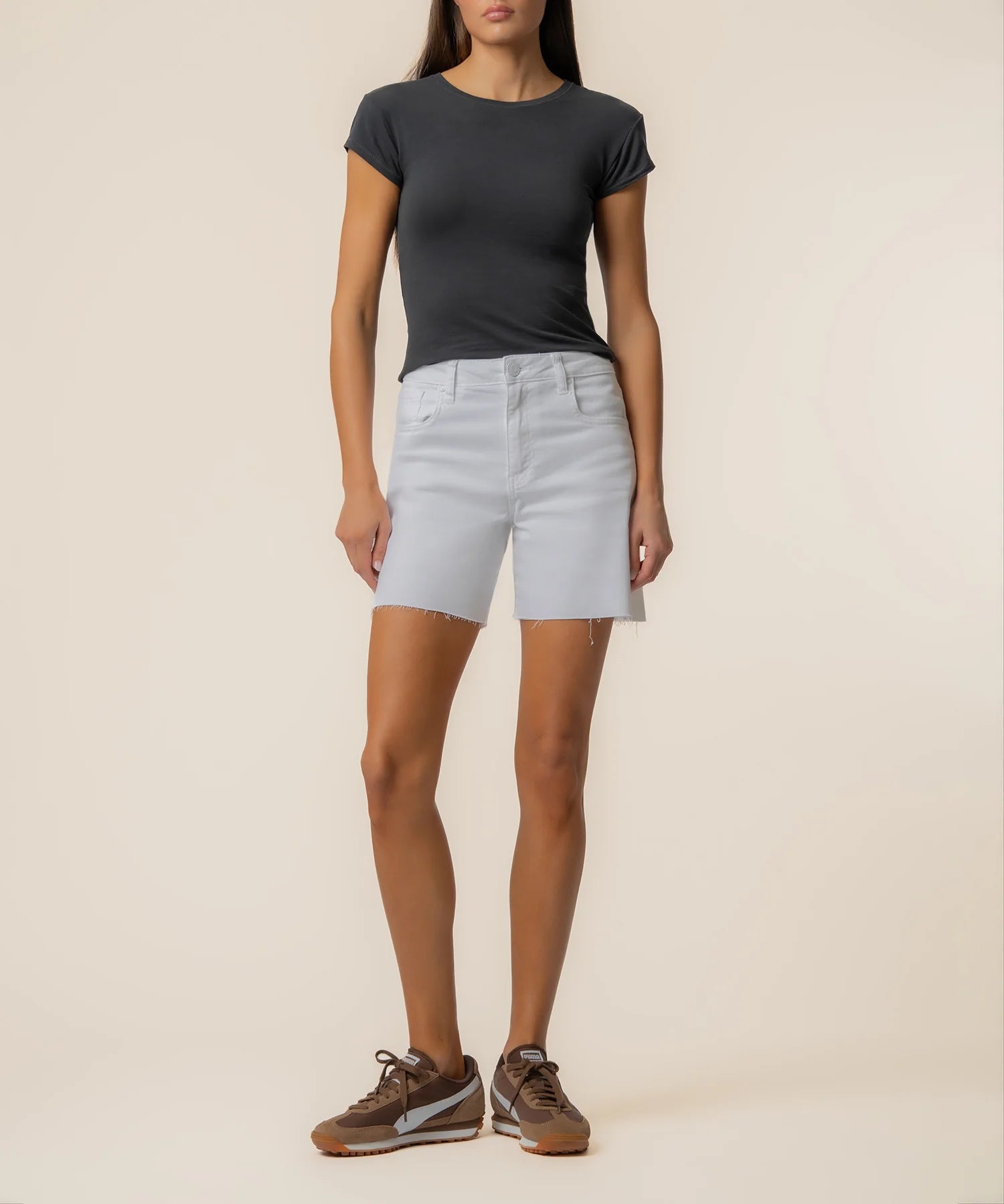 Hailey High Rise Short - Optic White | KUT