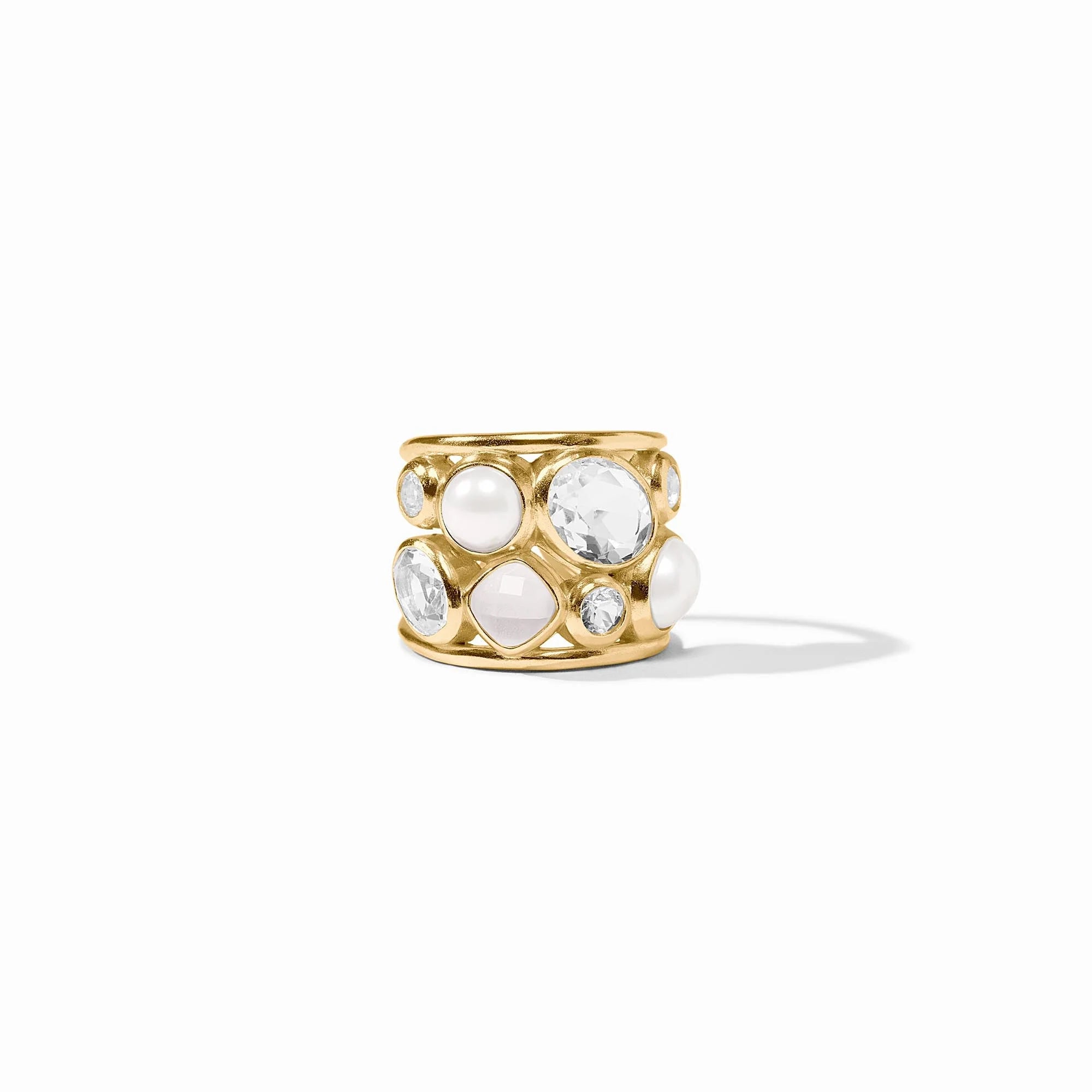 Julie Vos Cannes Statement Ring- Iridescent Clear Crystal main image 0