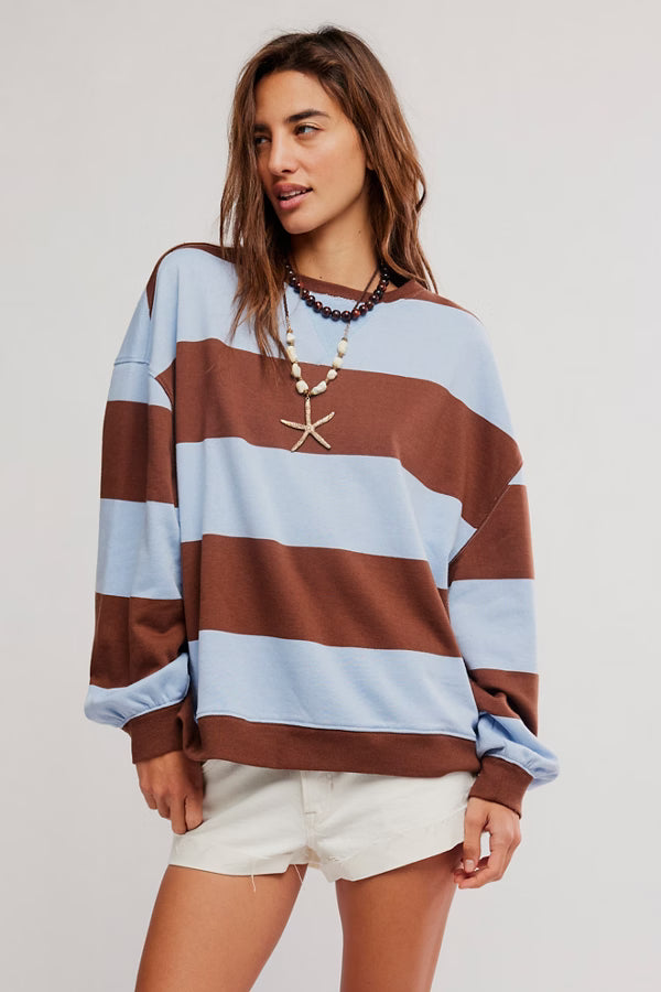 Classic Striped Oversized Crew | Free People