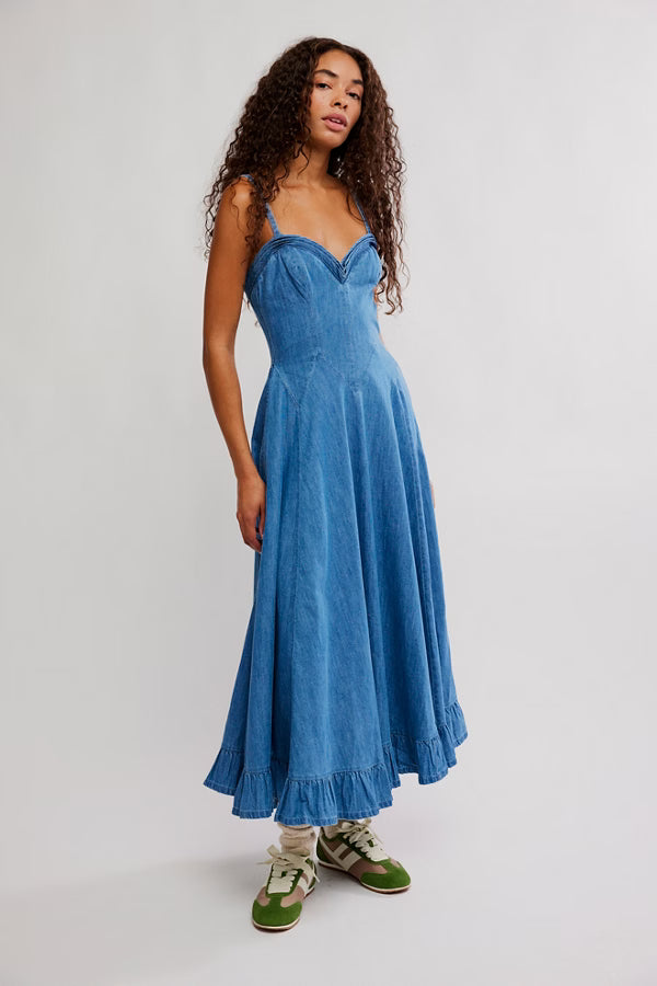 free people blue jean dress Get Free Denim Mini