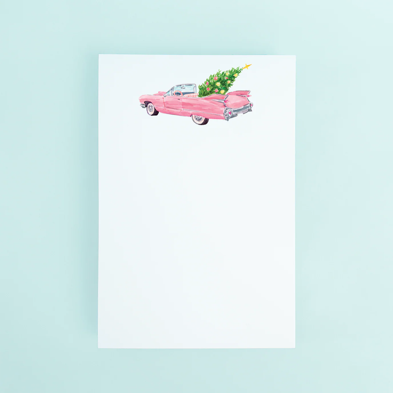 Pink Christmas Cadillac Notepad | Taylor Paladino