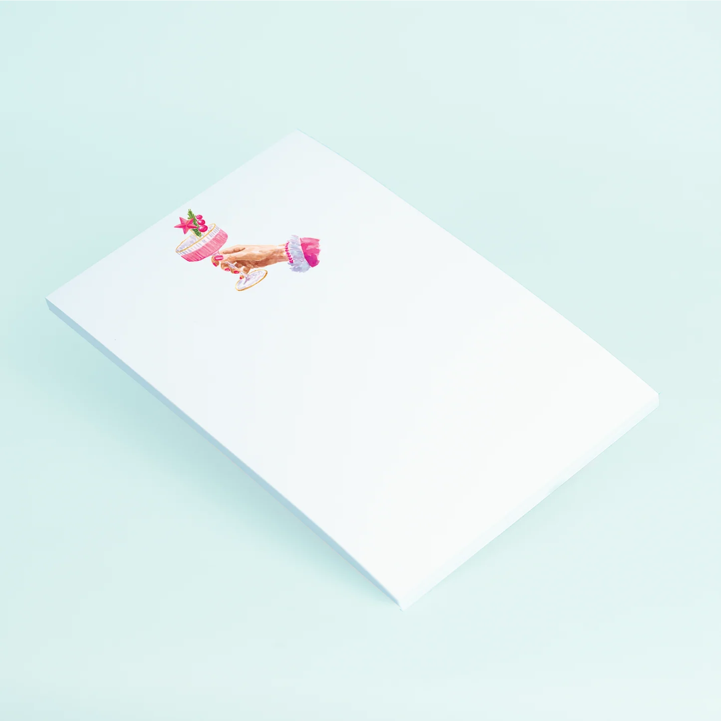 Pink Christmas Cocktail Notepad | Taylor Paladino