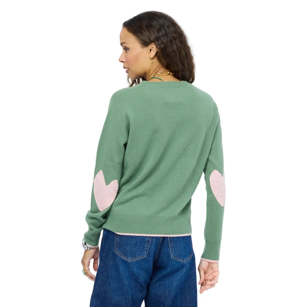Patchwork Pullover Sweater - Dark Sage | Kerri Rosenthal