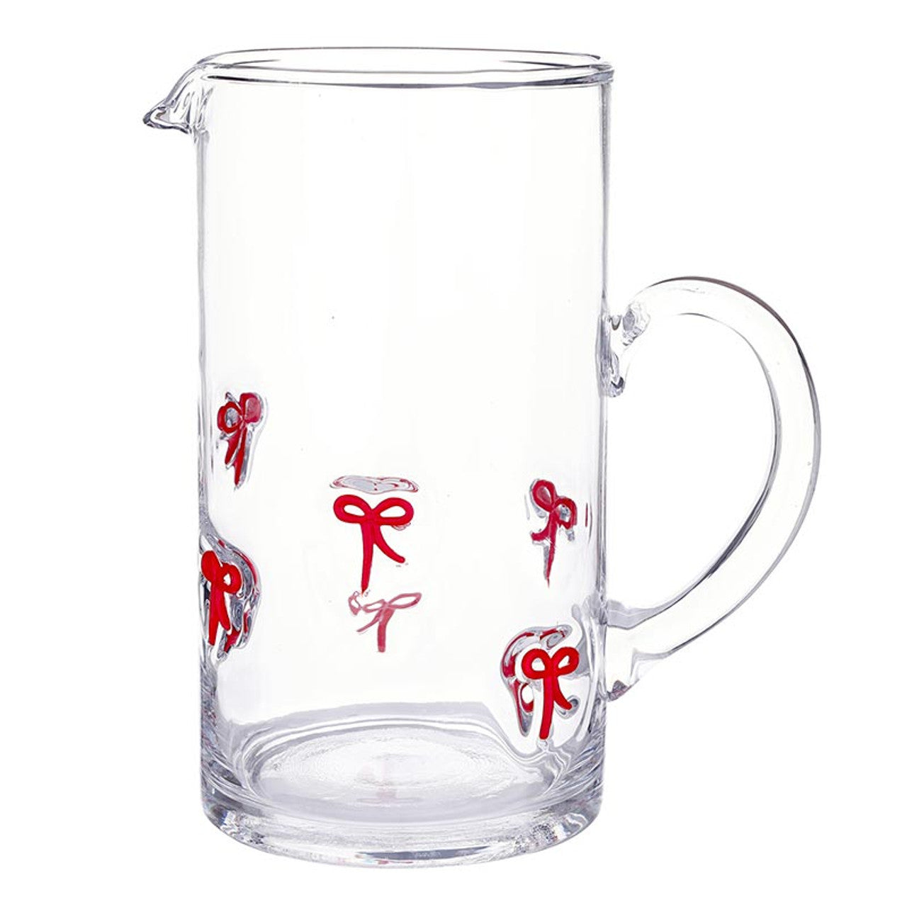 Red Bow Icon Glass Pitcher