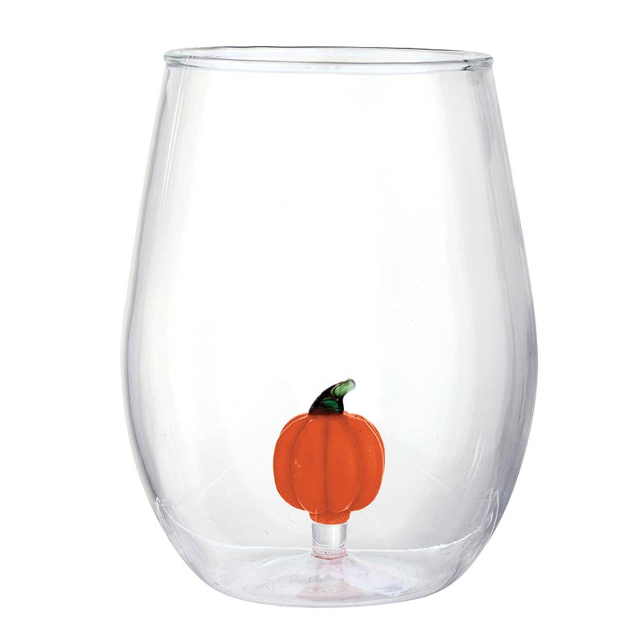 Stemless Figurine Wineglass - Pumpkin