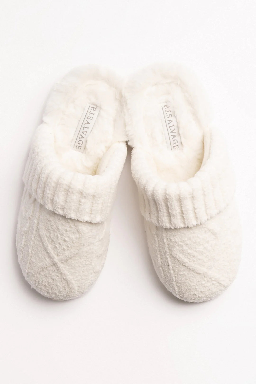 Ivory Cable Knit Slide