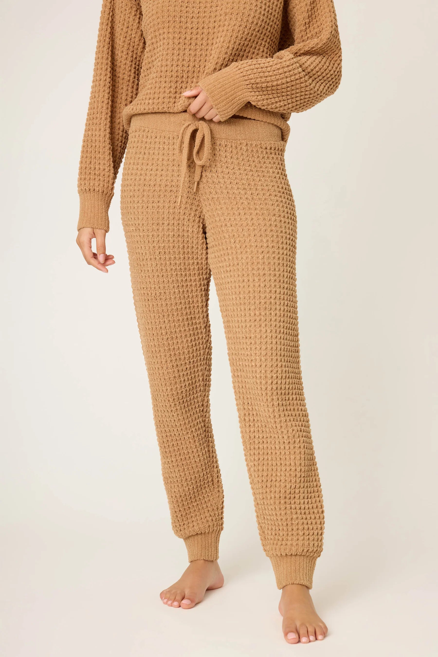 Chenille Waffle Caramel Banded Pants | P.J. Salvage
