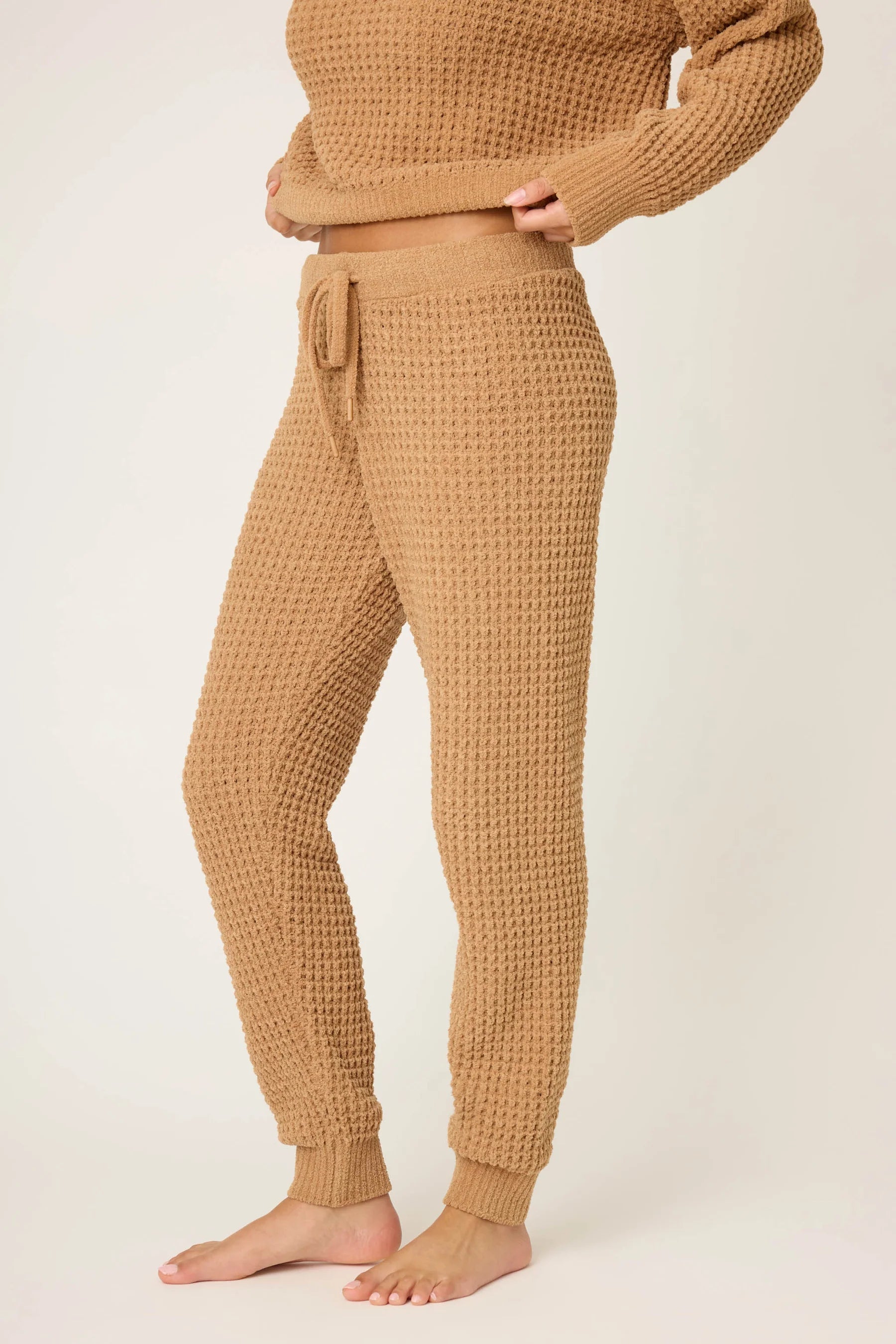 Chenille Waffle Caramel Banded Pants | P.J. Salvage