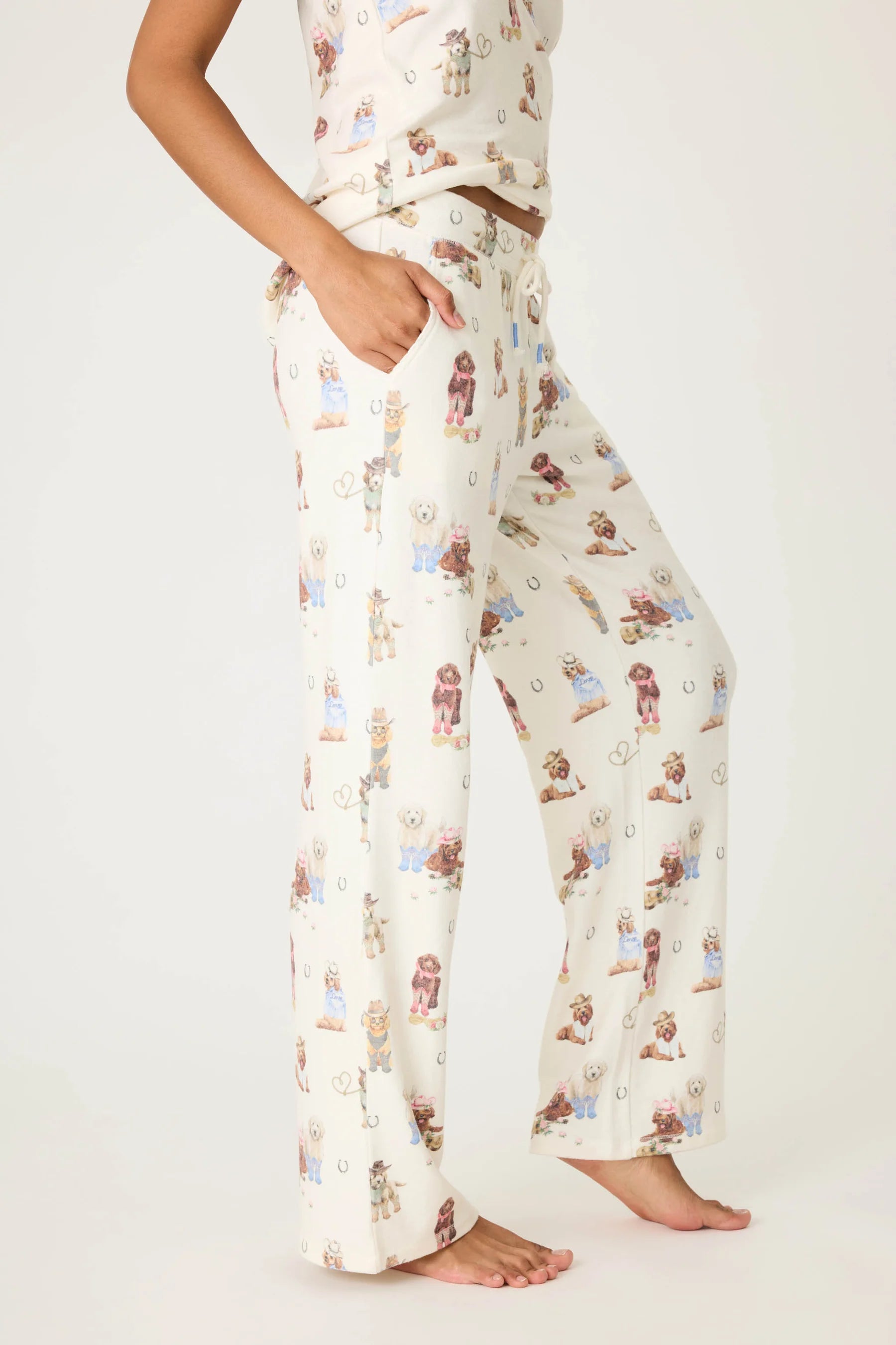 Ruff On The Range Dog Print Open Leg Pant | P.J. Salvage