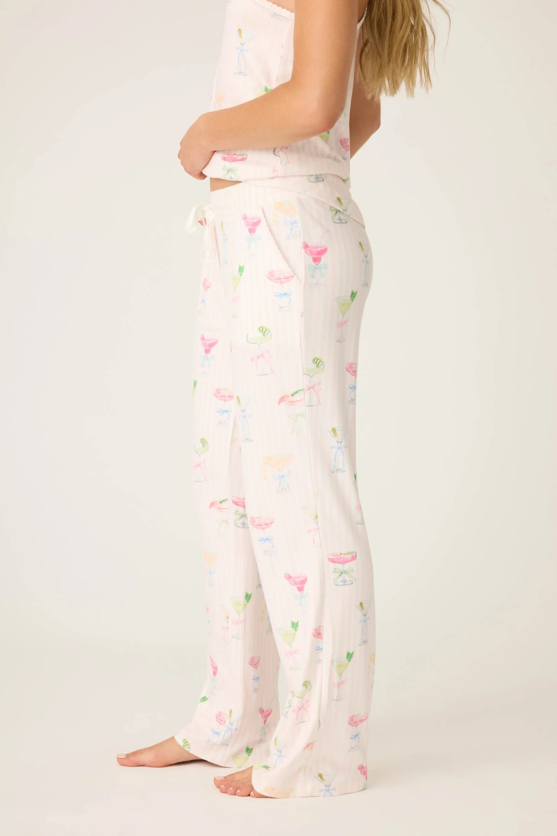 Pretty Punch Cocktail Print Open Leg Pants | P.J. Salvage