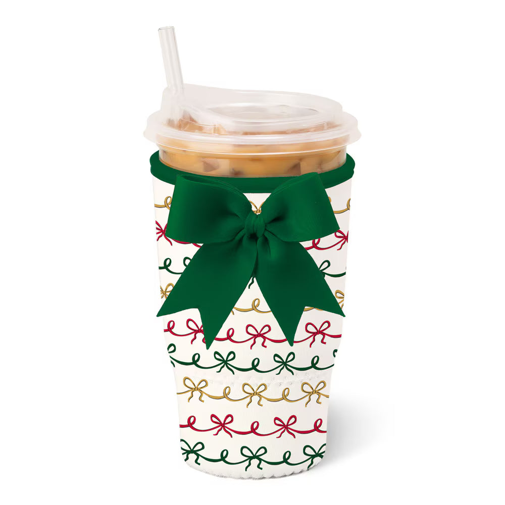 Christmas Bows Iced Cup Coolie (Large) | Swig