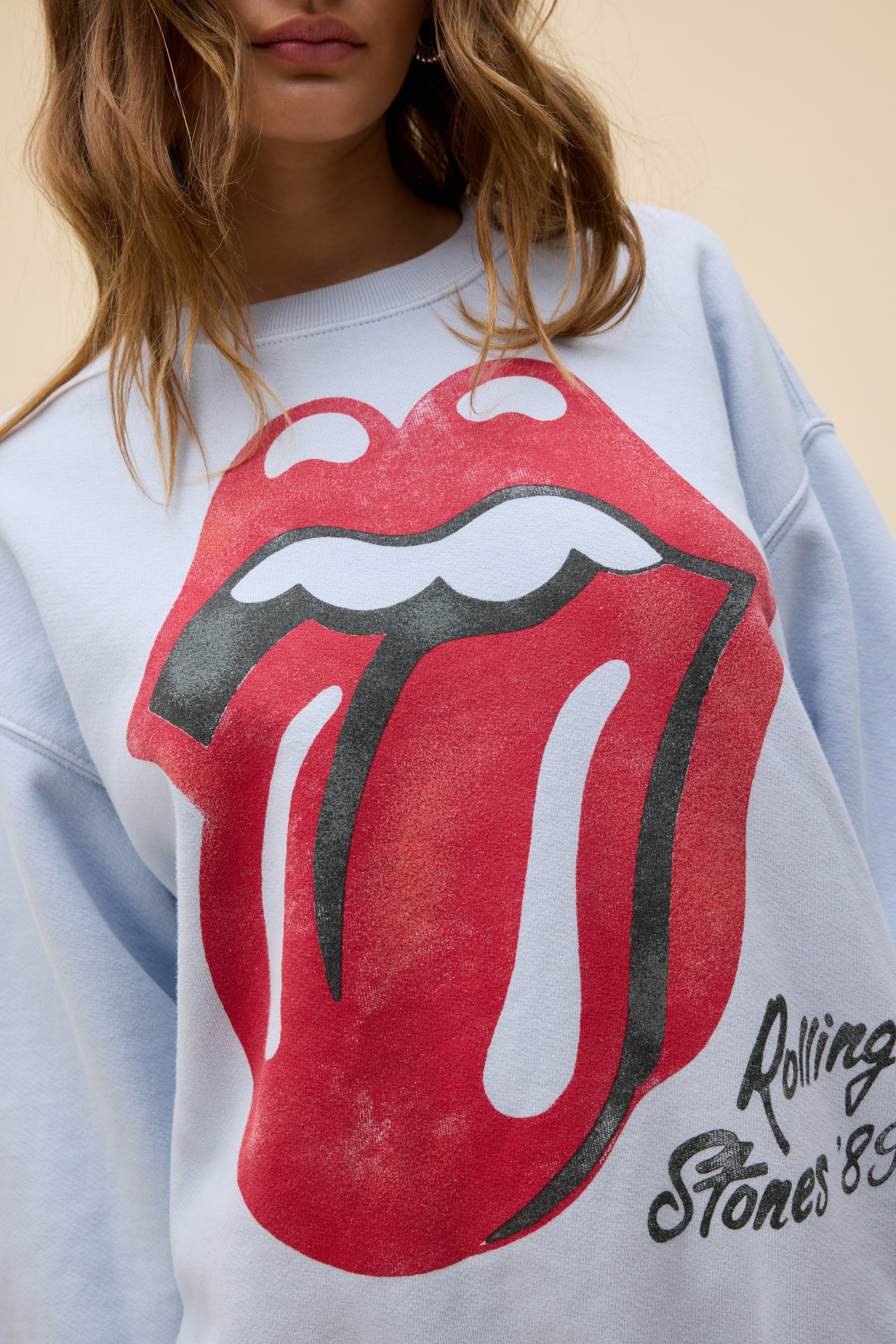 Rolling Stones Big Tongue '89 Oversized Crew Sweatshirt | Daydreamer