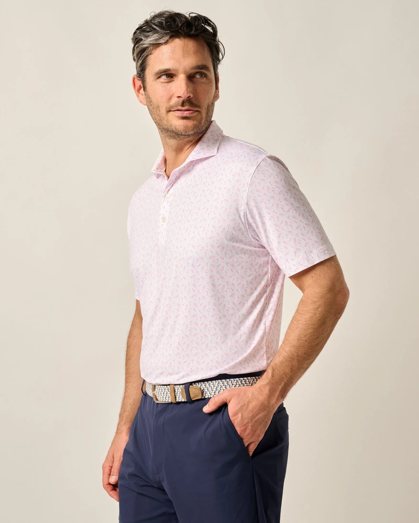 Tini Featherweight Performance Polo - Porto Pink | Johnnie-O