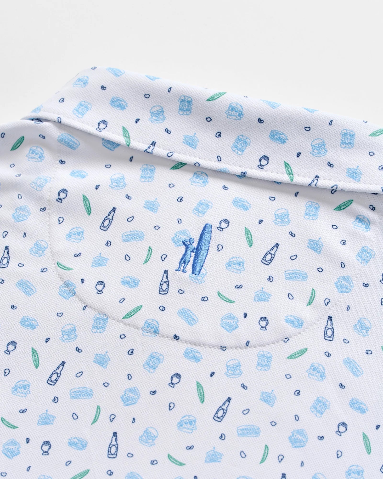 Burgers & Beers Performance Mesh Polo - White | Johnnie-O