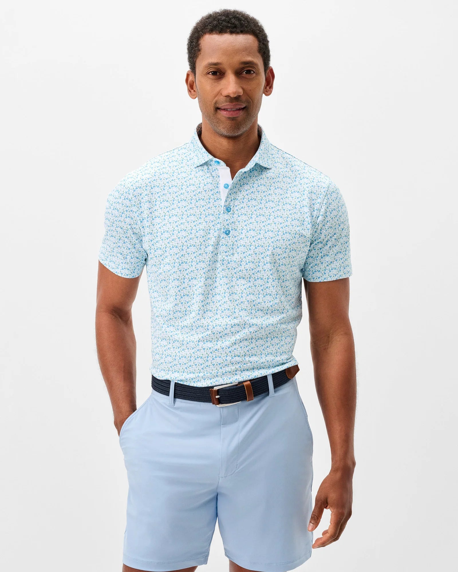 Cocktail Time Performance Mesh Polo - Dolphin | Johnnie-O