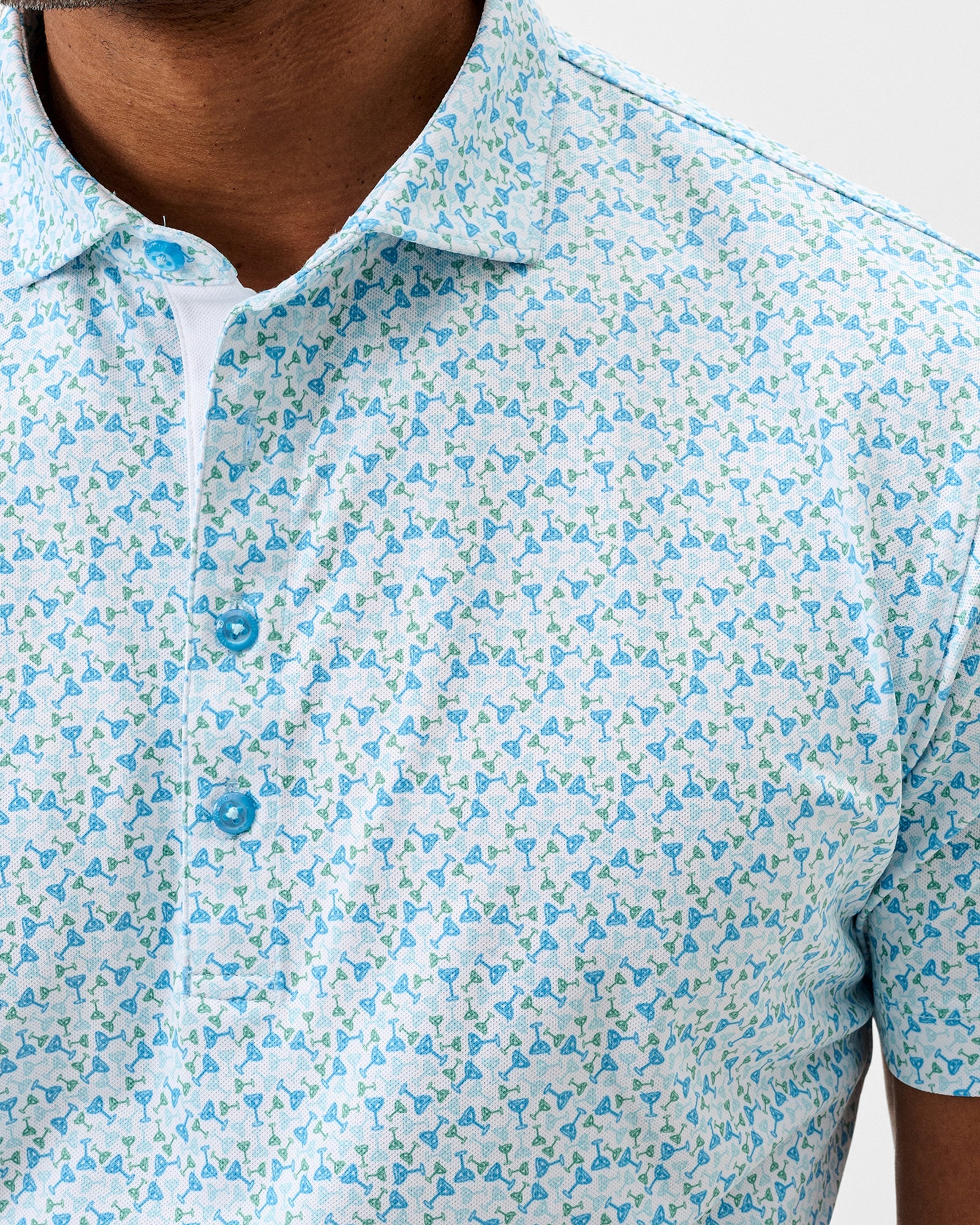 Cocktail Time Performance Mesh Polo - Dolphin | Johnnie-O